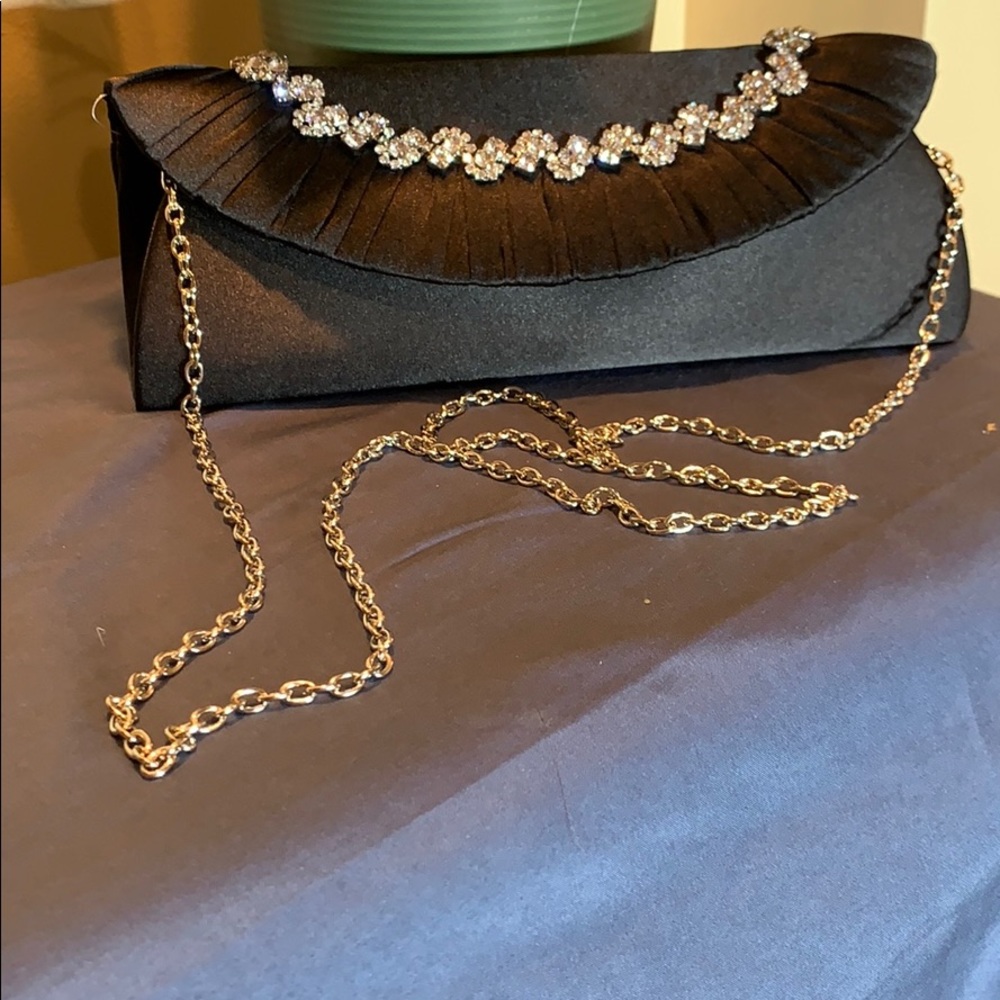 LULU TOWNSEND black rhinestone evening bag